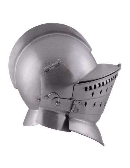 Casque médiéval bourguignon à gorget,...