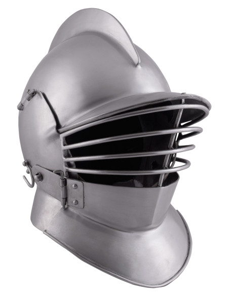 Casque médiéval bourguignon à gorget,...