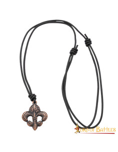 Pendentif médiéval fleur de lys en laiton vieilli 2