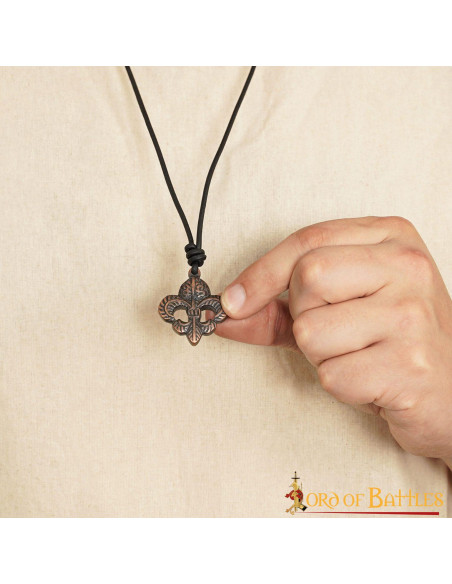 Pendentif médiéval fleur de lys en...