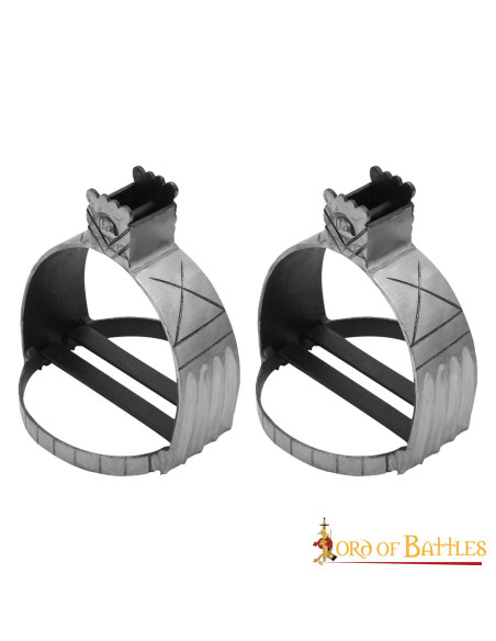 Étriers médiévaux en acier forgé à la...