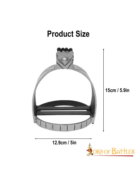 Étriers médiévaux en acier forgé à la...