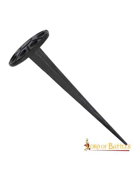 Clou médiéval, tête ronde, forgé à la...