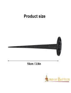 Clou médiéval, tête ronde, forgé à la main (10 cm.) 2