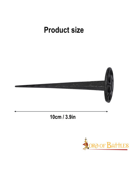 Clou médiéval, tête ronde, forgé à la...