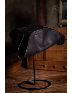 Chapeau tricorne pour mousquetaire, pirate ou soldat - noir