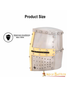 Casque croisé avec croix en laiton 2