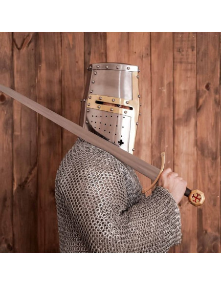 Casque croisé avec croix en laiton