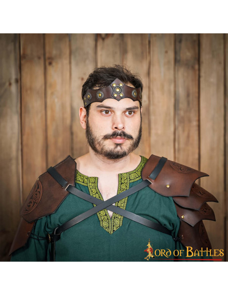 Diadème médiéval en cuir unisexe,...