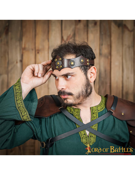 Diadème médiéval en cuir unisexe,...