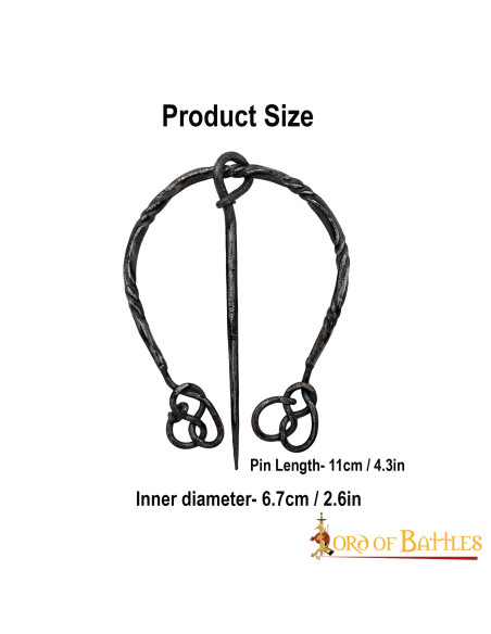 Fibule pour capes en acier forgé poli...