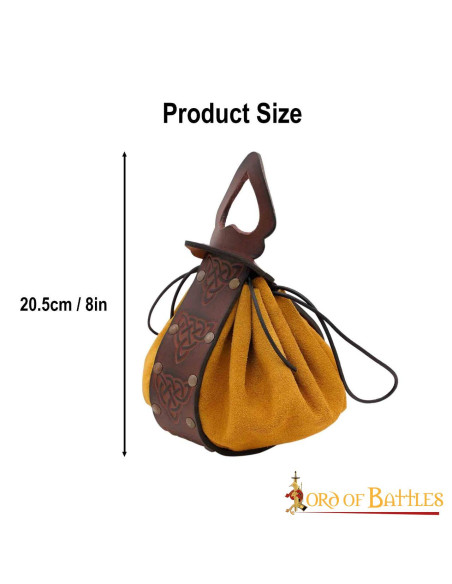 Beg Bag en cuir celtique - marron et...