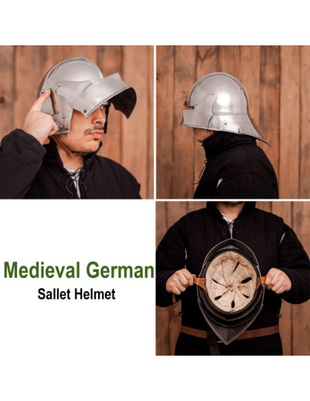 Casque médiéval allemand Sallet, avec...