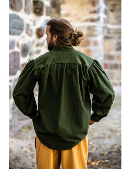 Chemise médiévale verte à nouer