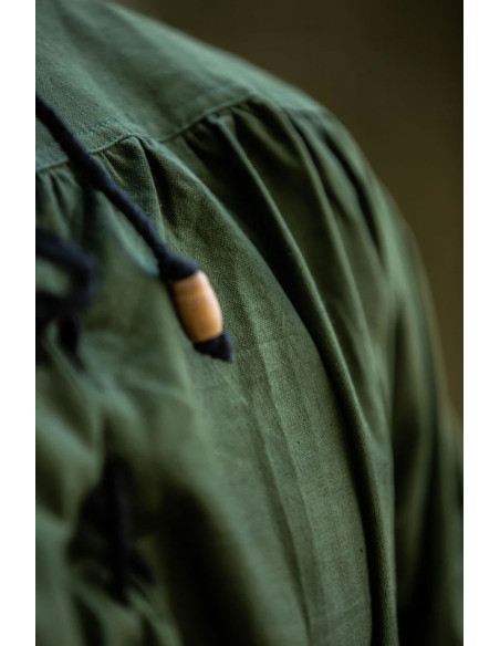 Chemise médiévale verte à nouer