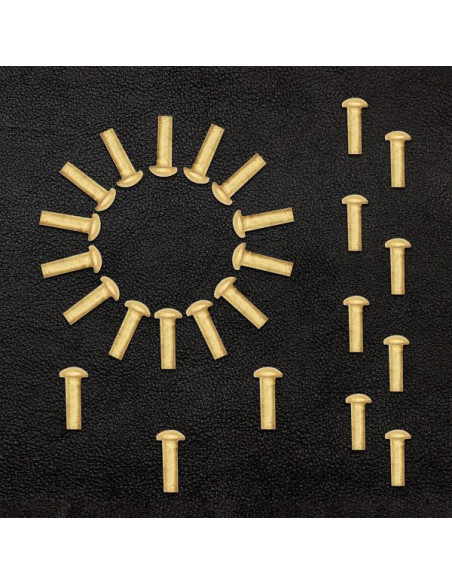 Jeu de 25 rivets en laiton tête de...