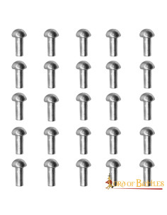 Jeu de 25 rivets argentés tête de champignon, 1,3 cm. 2