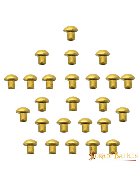 Jeu de 25 rivets en laiton à tête...