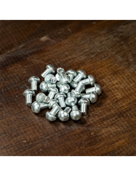 Jeu de 25 rivets argentés à tête de...
