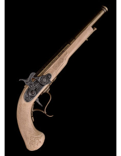Pistolet de duel à silex décoratif (XVIIIe siècle)