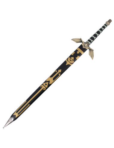 Épée Legend of Zelda avec poignée et fourreau recouverts de similicuir noir