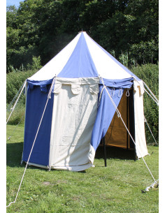 Tente médiévale Johann bleu-naturel, 3m.