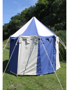 Tente médiévale Johann bleu-naturel, 3m. 2