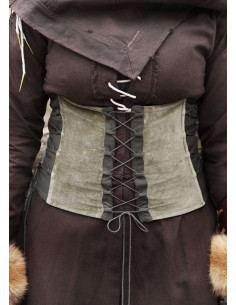 Corsage médiéval en velours Anik vert 2