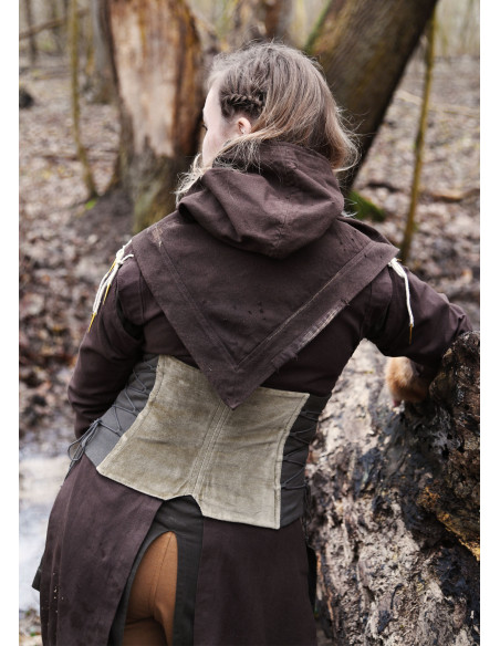 Corsage médiéval en velours Anik vert