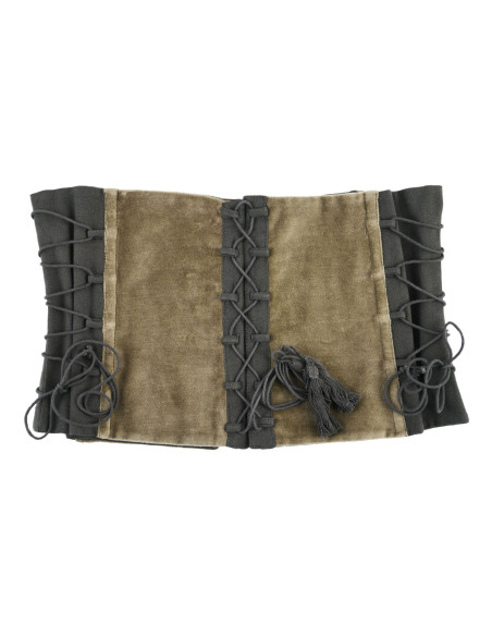 Corsage médiéval en velours Anik vert