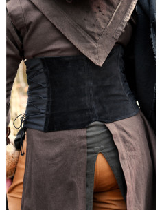 Corsage médiéval en velours Anik noir 2