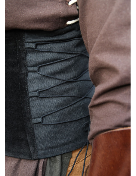 Corsage médiéval en velours Anik noir