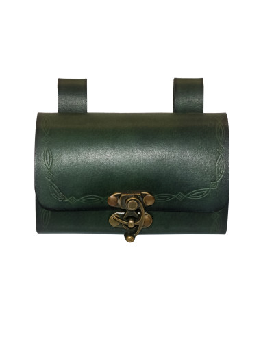 Sac du druide avec 4 récipients pour potions magiques - vert
