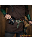 Sac du druide avec 4 récipients pour potions magiques - vert