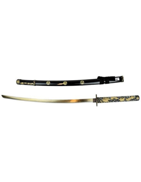Katana décoratif le dragon d'or (95 cm.)