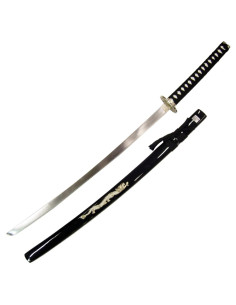 Katana ornemental de dragon, fourreau noir (97 cm.)
