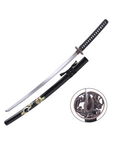 Katana ornemental de dragon avec fourreau noir (96,5 cm.)