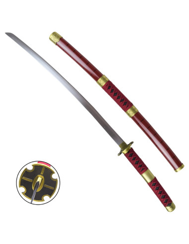 Katana en Bois Sandai Kitetsu Rouge de Roronoa Zoro dans One Piece