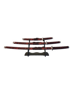 Ensemble ornemental avec Katana, wakizashi et tanto...