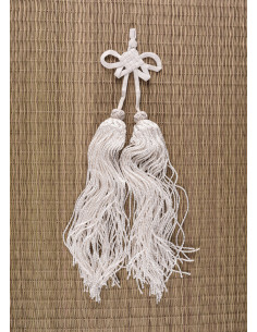 Pompon blanc pour sabres de Tai Chi et Kung Fu
