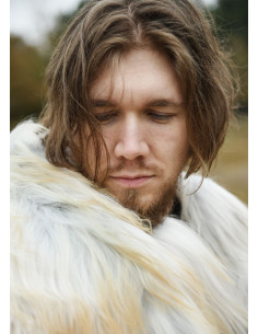 Peau de mouton nordique pour les épaules, blanc marbré 2