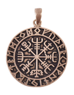 Pendentif Viking Vegvísir en bronze