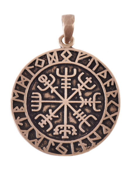 Pendentif Viking Vegvísir en bronze