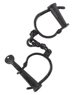 Menottes médiévales en acier noir