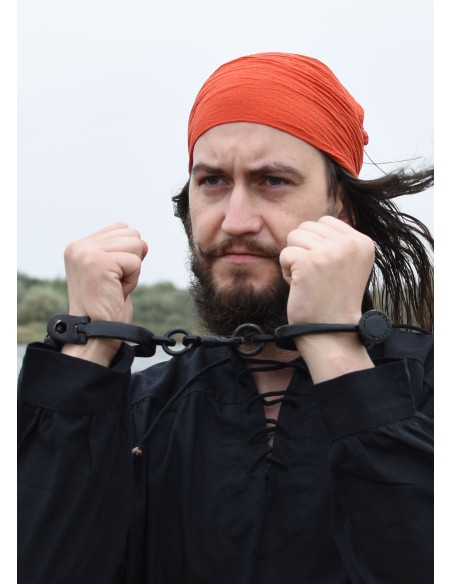 Menottes médiévales en acier noir