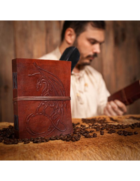Journal en cuir de dragon celtique...