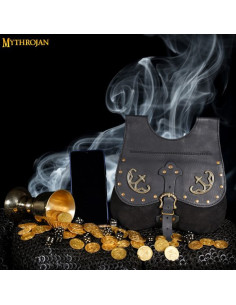 Sac médiéval, type sac banane, en noir (XIVe-XVe siècles) 2