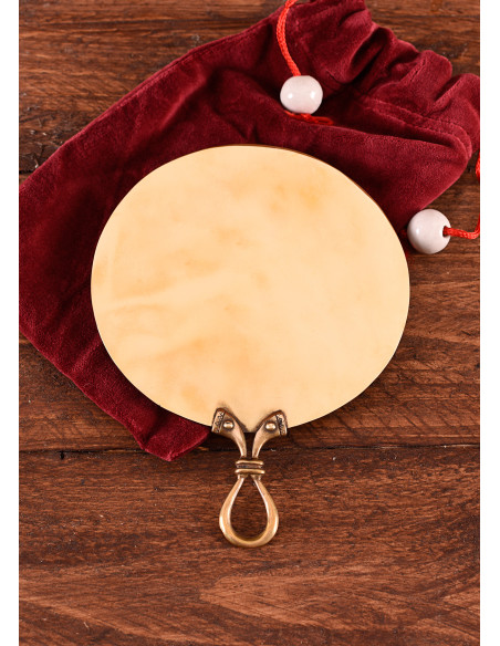 Miroir celtique en laiton (18x13,5 cm.)