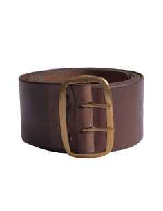 Ceinture médiévale en cuir avec boucle en laiton, marron... 2