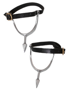 Eperons médiévaux en acier forgé à la main, paire